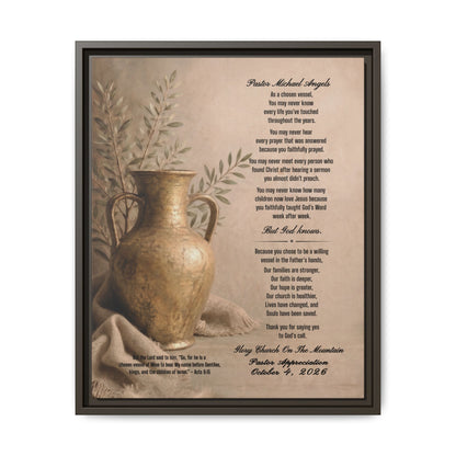 Personalized Pastor Appreciation Canvas Wall Art, Pastor Anniversary Gift | Chosen Vessel