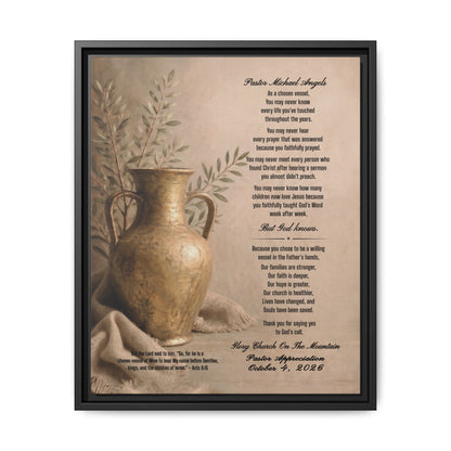 Personalized Pastor Appreciation Canvas Wall Art, Pastor Anniversary Gift | Chosen Vessel