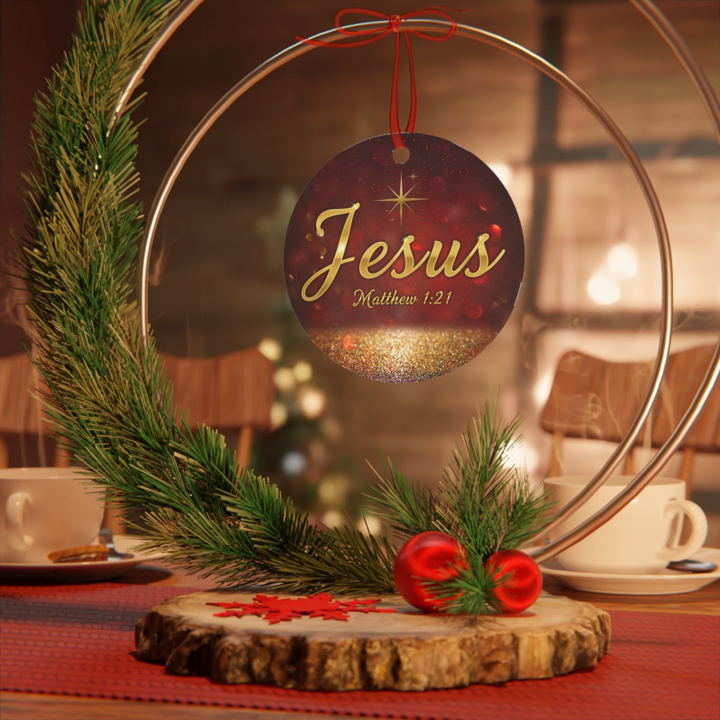 Christian Christmas Bible Verse Ornament - Jesus