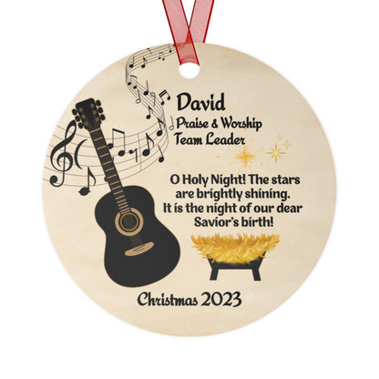 Praise and Worship Team Metal Christmas Ornament