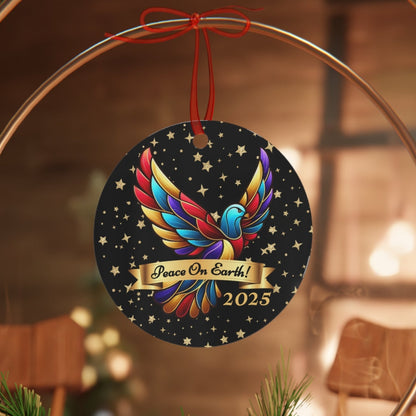 2025 Christmas Dove Metal Ornament – Peace on Earth