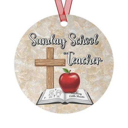 Sunday School Teacher Lightweight Aluminum Christmas Ornament - Teaching The Word