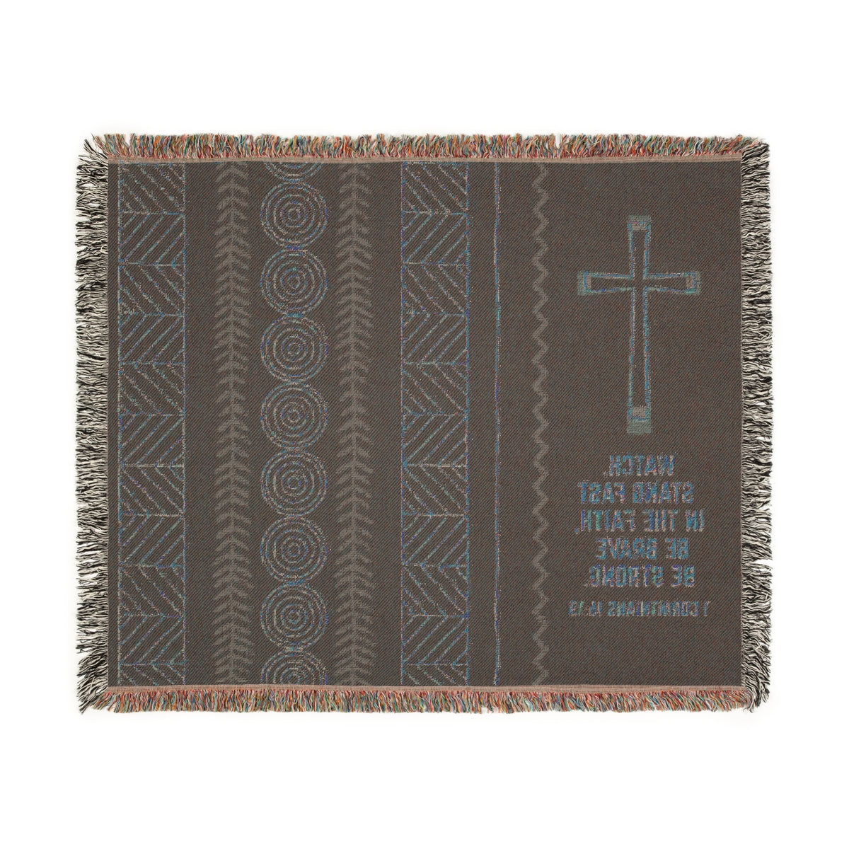 Afrocentric Christian Woven Blanket For Father's Day