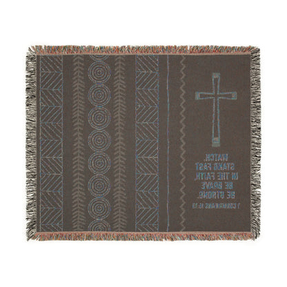 Afrocentric Christian Woven Blanket For Father's Day