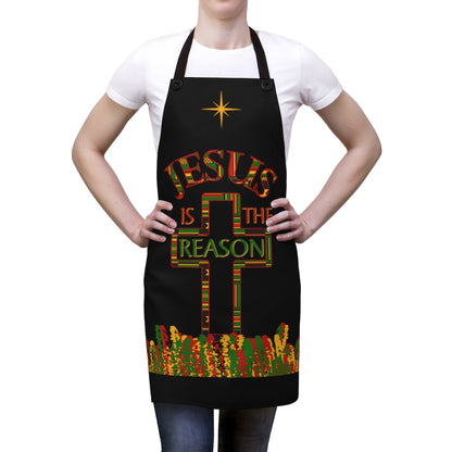 Jesus Is The Reason Kente Cross Cooking Apron