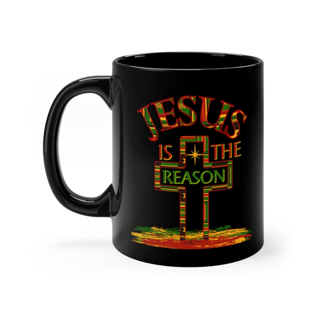 Jesus is The Reason For The Season Kente Cross Mug