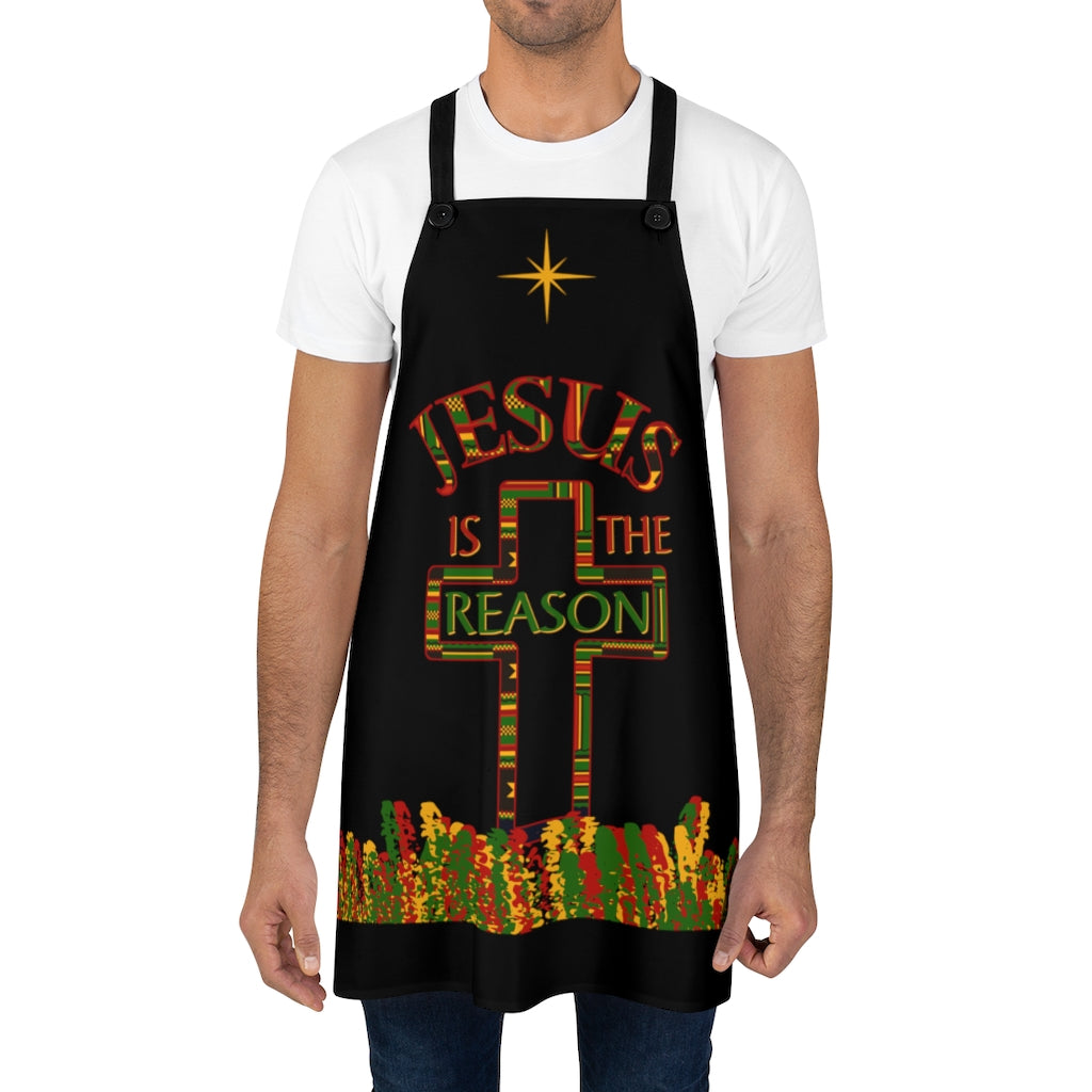 Jesus Is The Reason Kente Cross Cooking Apron