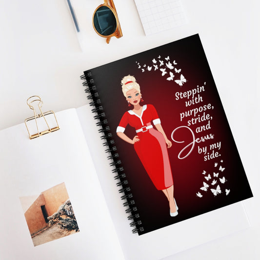 Steppin' With Purpose Christian Inspired Spiral Notebook