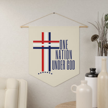 One Nation Under God Christian Inspired Pennant Wall Decorative