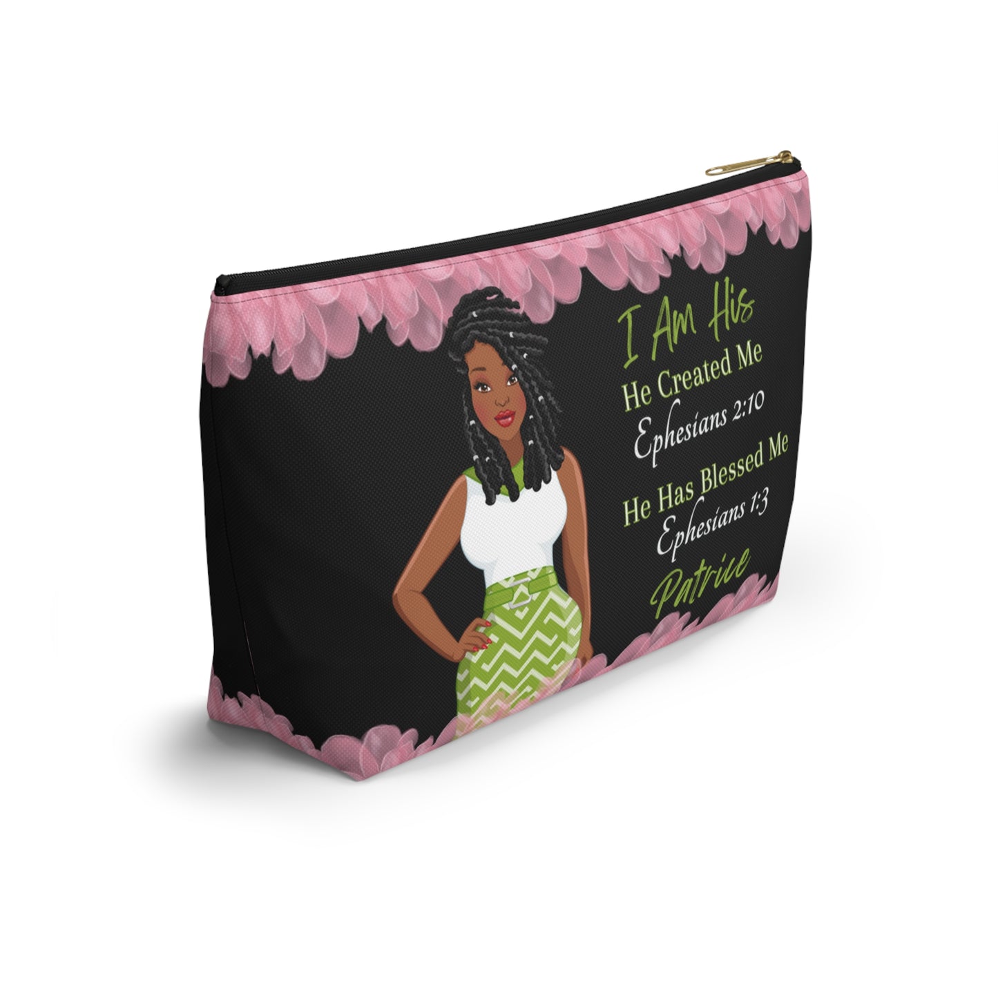 African American Woman Cosmetic Accessory Pouch - Bible Verses