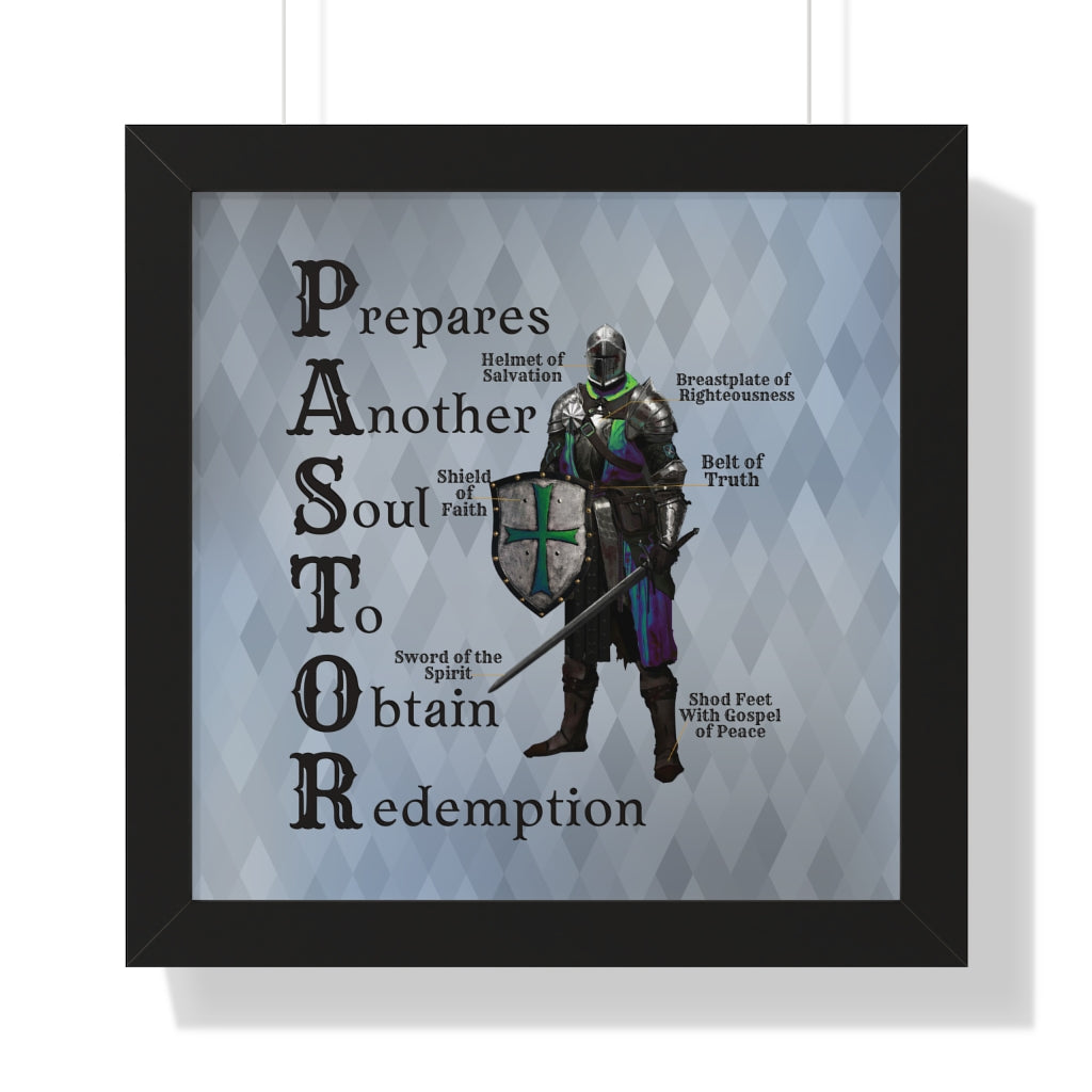 Pastor Acronym Framed Vertical Poster