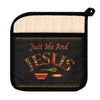 Load image into Gallery viewer, Black Kente Just Me And Jesus Christmas Pot Holder With Pocket