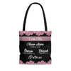 Load image into Gallery viewer, Personalized Bible Verse Tote Bag Pink Flowers Book or Bible Bag