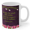 Bible Verse Proverbs 31:26 Woman of God Mug, Mother's Day Cup With Tulips
