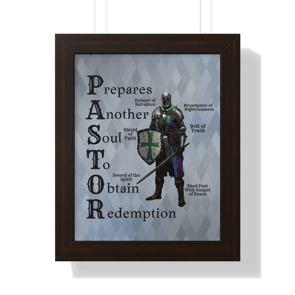 Pastor Acronym Framed Vertical Poster