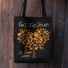 Fall For Jesus He Never Leaves Tote | Autumn Trees Christian Faith Tote Bag
