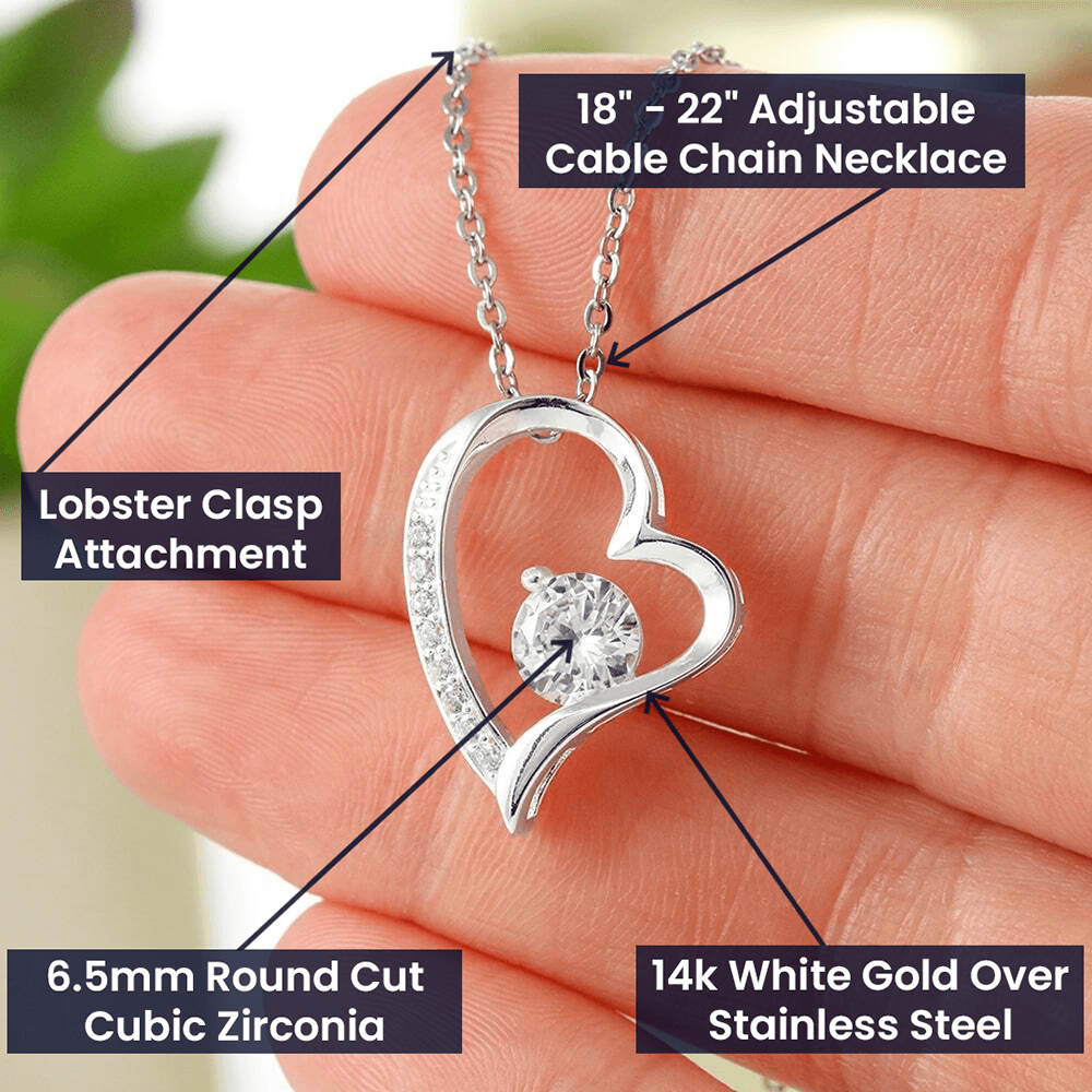 From Mom & Dad To Daughter Heart Necklace With Christmas Message Card