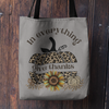 Christian Inspired Tote Bag | In Everything Give Thanks Bag With Split Pumpkin