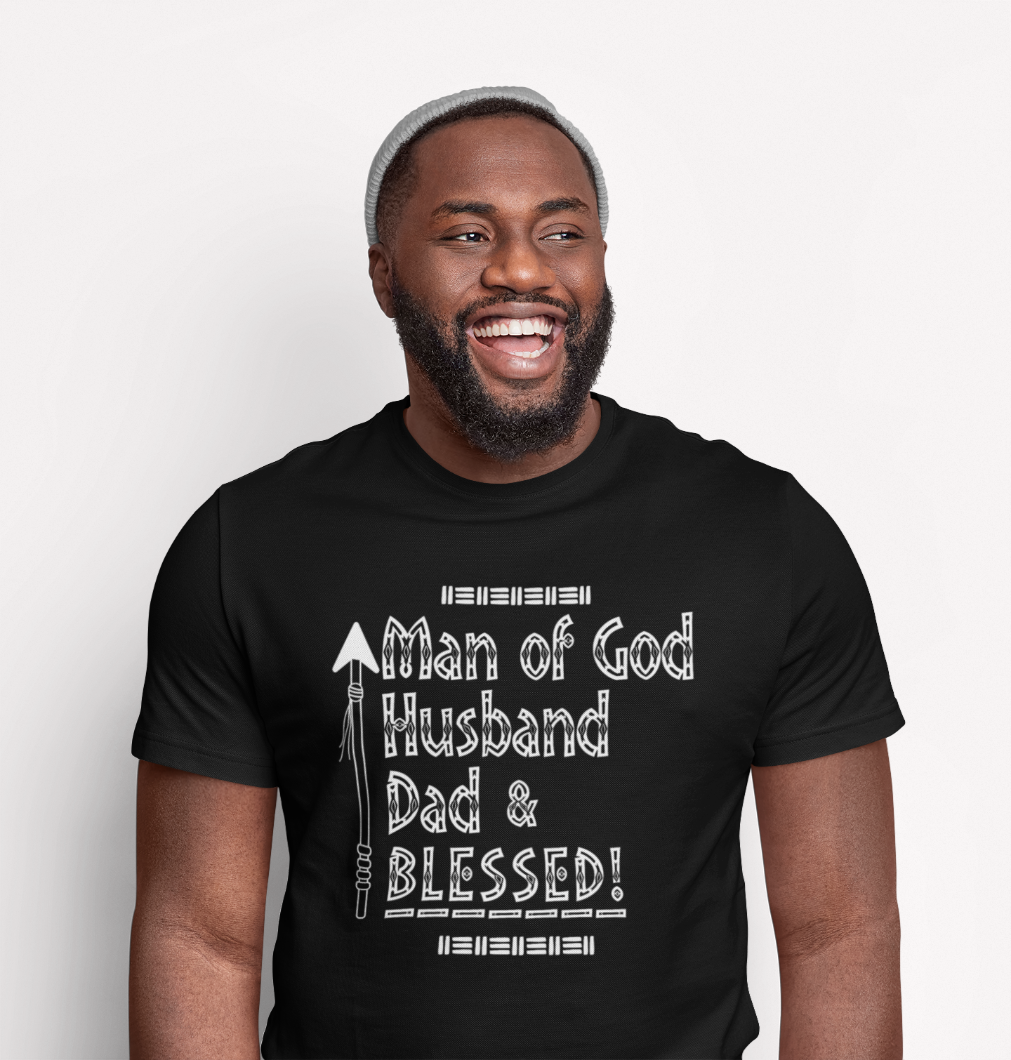 Man of God Husband Dad & Blessed Men's Father's Day Christian Faith T-Shirt