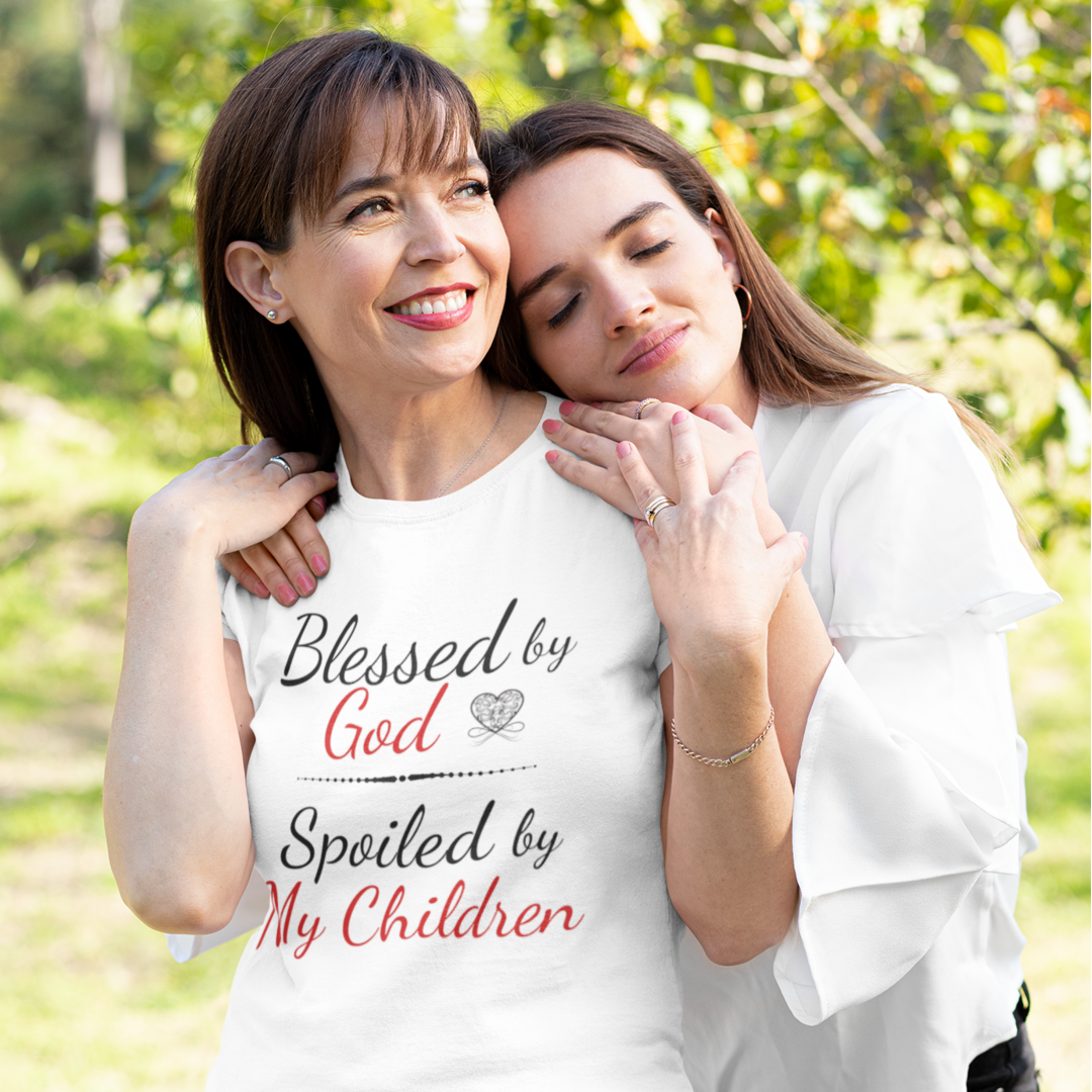 Mother's Day T-shirt - Blessed by God Spoiled by My Children