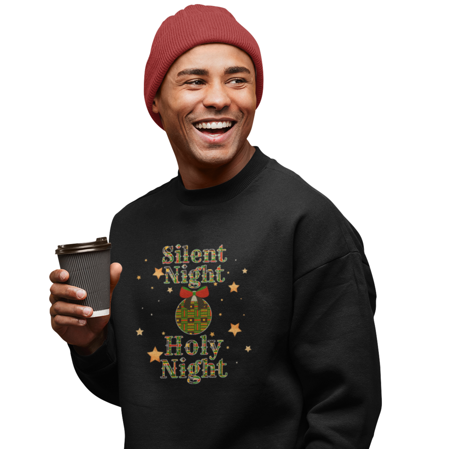 Silent Night Holy Night Sweatshirt With Kente Cloth Pattern