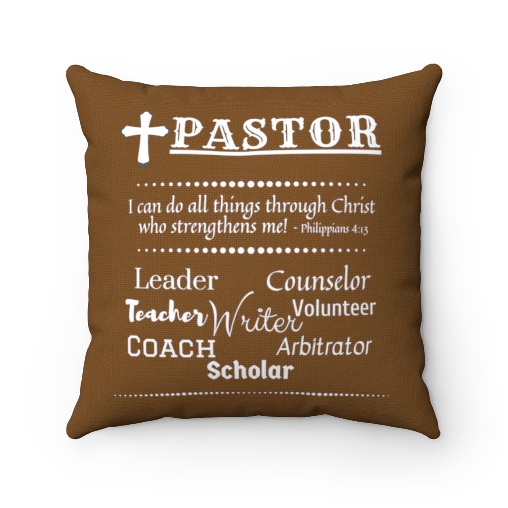 Pastor's Roles Spun Polyester Square Throw Pillow