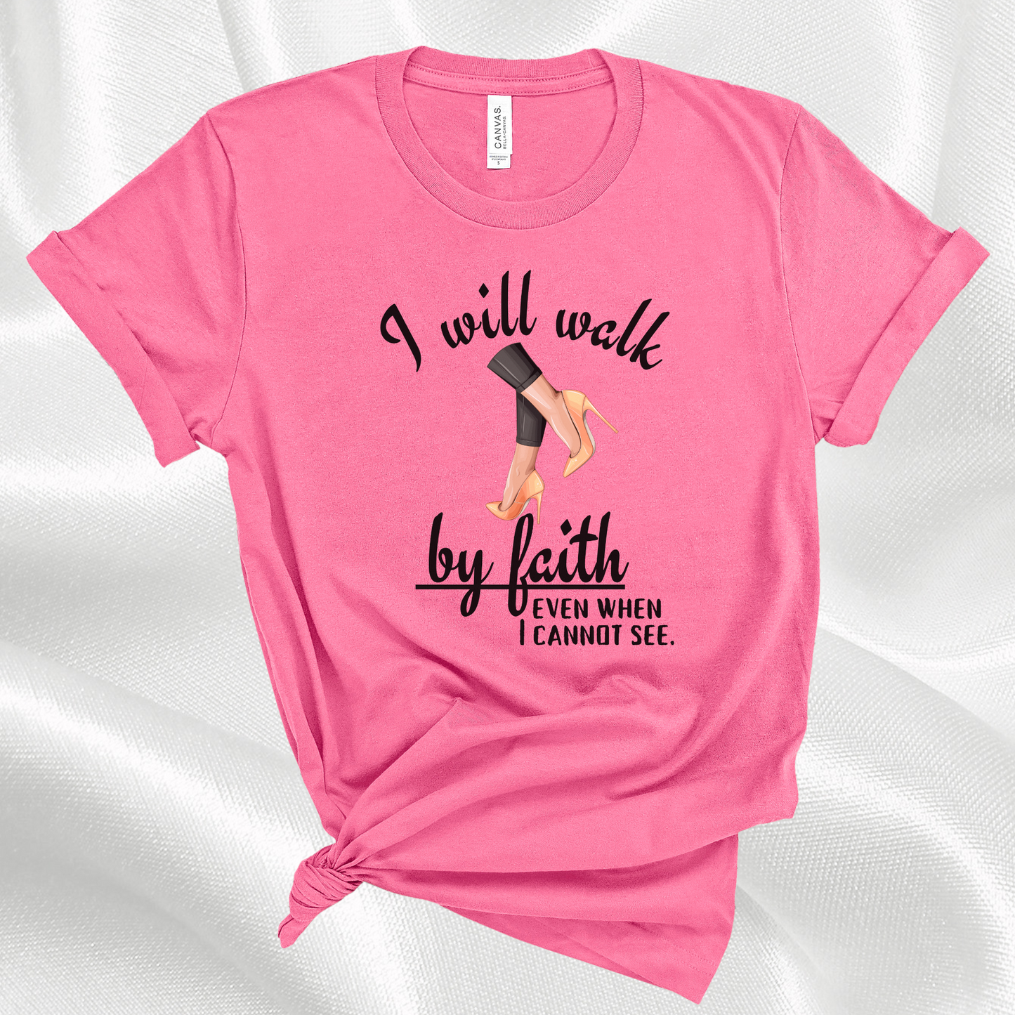 I Will Walk By Faith Bible Verse Christian T-shirt | Scripture Tee For Women