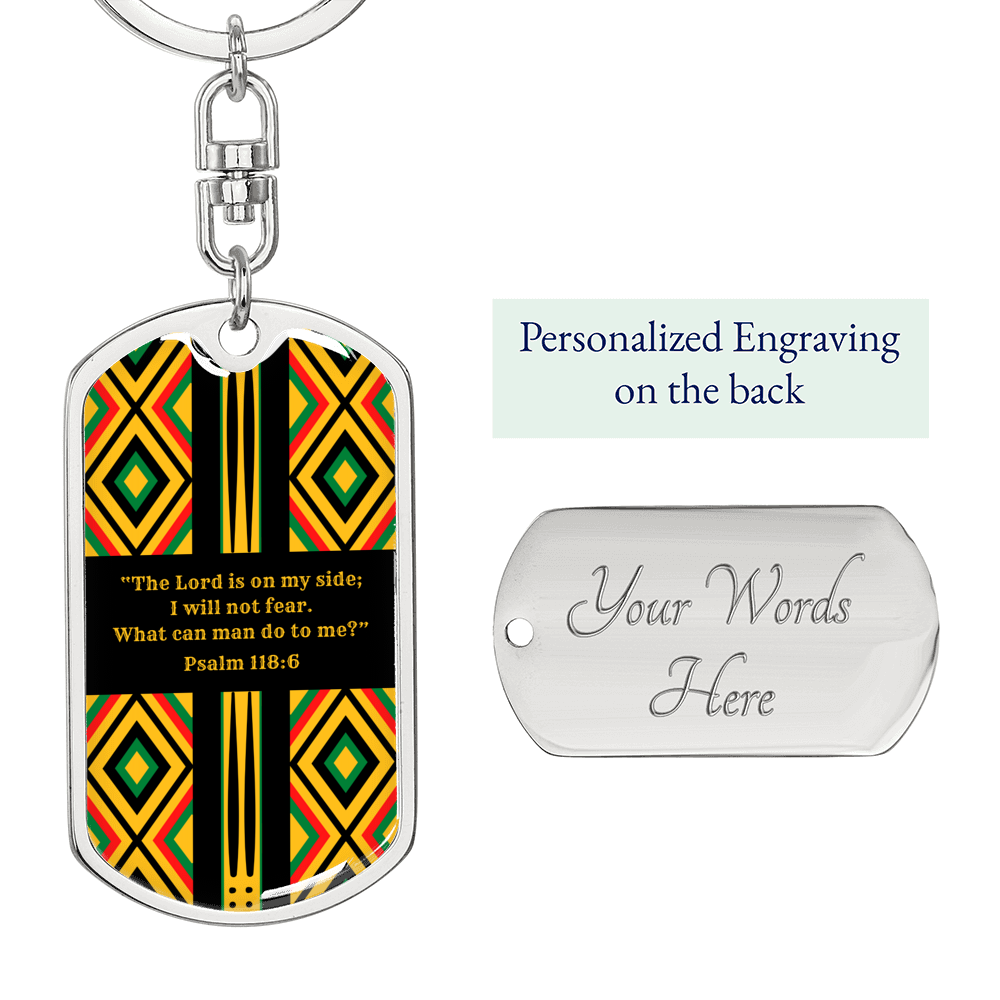 Bible Verse Kente Keychain, The Lord Is On My Side - Psalm 118:6