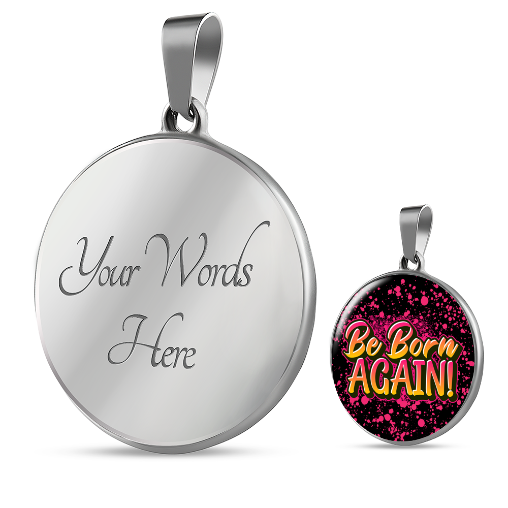 Be Born Again Pink Splatter Necklace