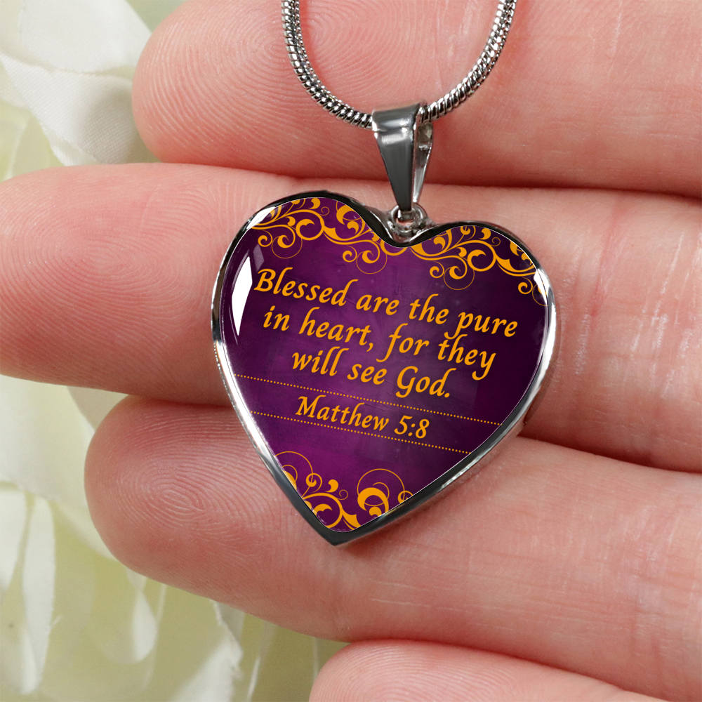 Bible Verse Necklace | Blessed Are The Pure In Heart