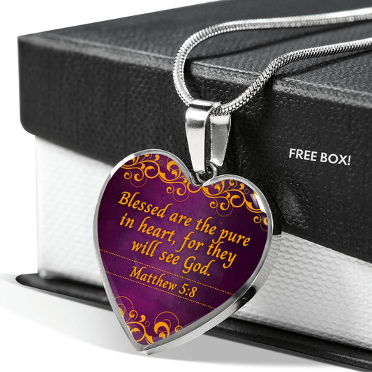 Bible Verse Necklace | Blessed Are The Pure In Heart