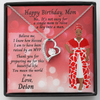 Load image into Gallery viewer, Cubic Zirconia Heart, Happy Birthday Single Mom Message Card - From Son