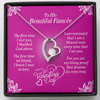 Load image into Gallery viewer, To My Fiancée - Heart Necklace With Valentine&#39;s First Time I Met You Message Card