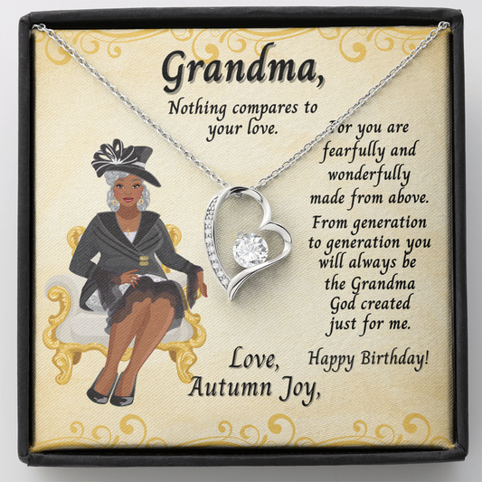 Cubic Zirconia Heart, Grandma Birthday Message Card - Nothing Compares