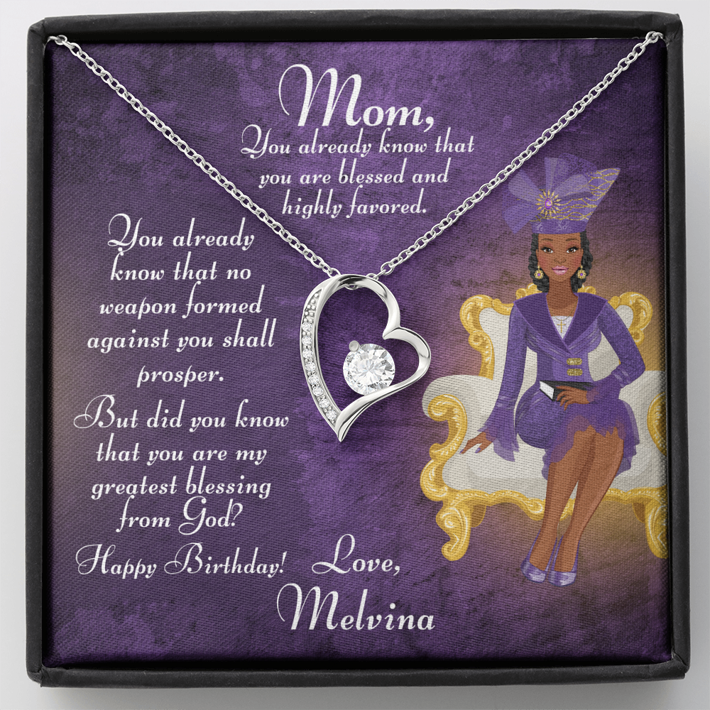 Cubic Zirconia Heart, Mom Birthday Message Card - You Already Know