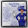 Load image into Gallery viewer, Cubic Zirconia Heart, Happy Birthday Auntie! Message Card - Classy