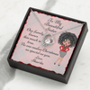 Personalized Christmas Card To Sister With Cubic Zirconia Heart Necklace - Plaid Skirt