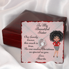 Load image into Gallery viewer, Personalized Christmas Card To Sister With Cubic Zirconia Heart Necklace - Plaid Skirt