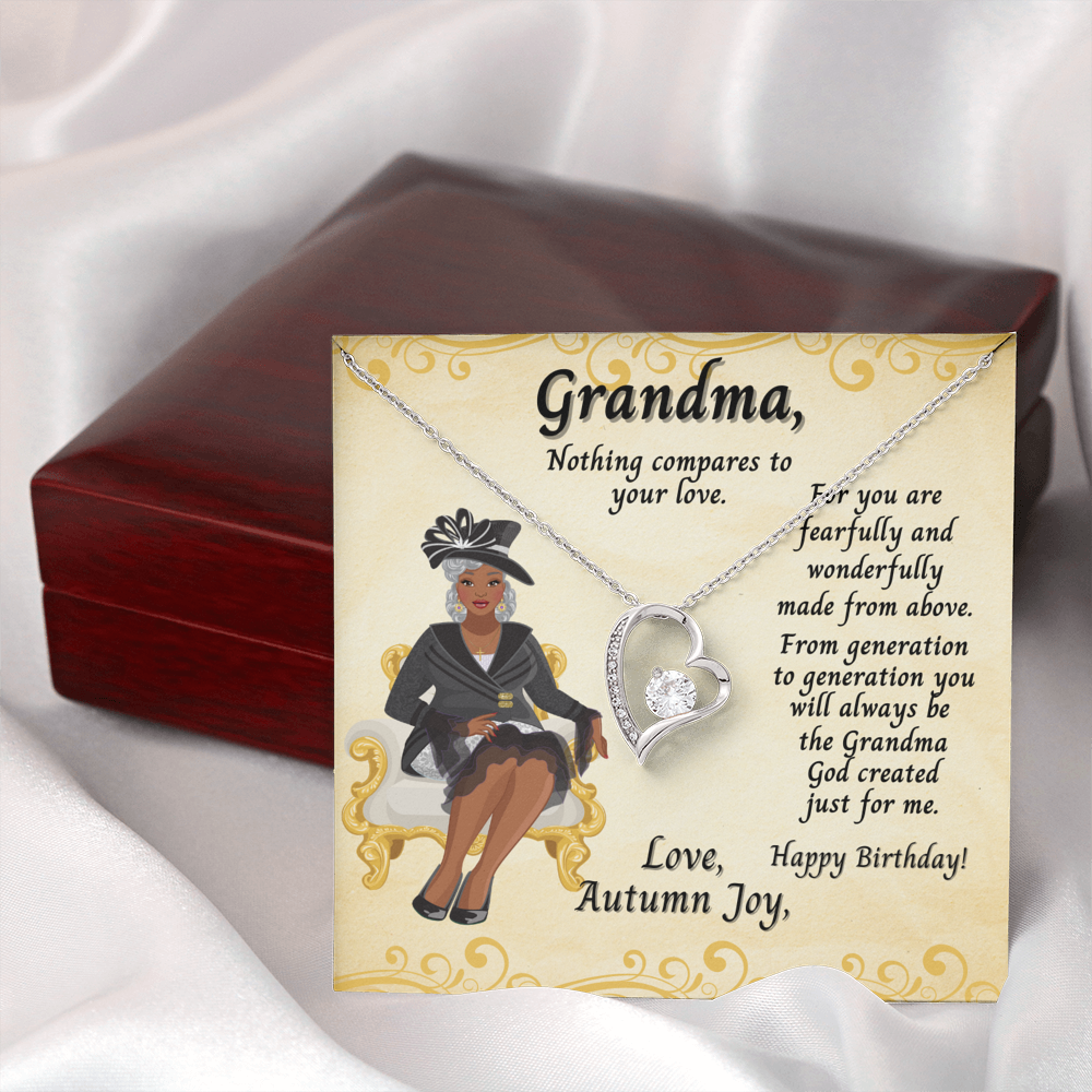 Cubic Zirconia Heart, Grandma Birthday Message Card - Nothing Compares