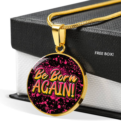 Be Born Again Pink Splatter Necklace