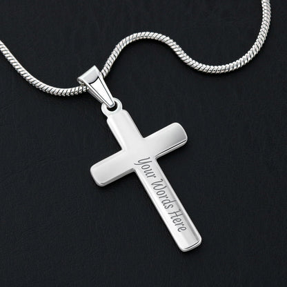 Father's Day Cross Necklace - Dedicated and Devoted Dad Kente Message Card