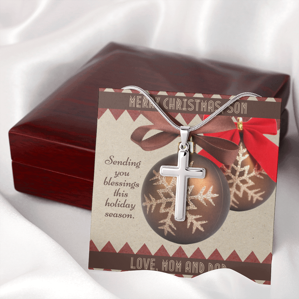 Cross-For-Son-Christmas-Ornament-Card-Mahogany-Box-Closed