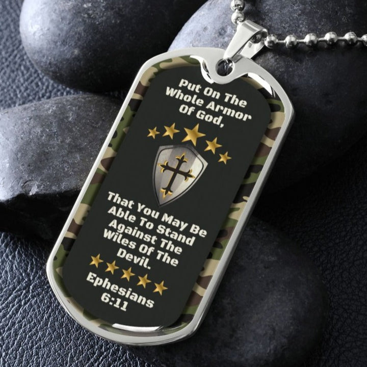 Camo dog sale tag necklace