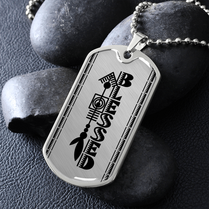 Blessed African Inspired Dog Tag Necklace