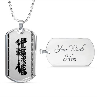 Blessed African Inspired Dog Tag Necklace