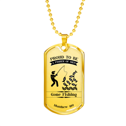 Proud Fisher Of Men Christian Faith Ministry Dog Tag Necklace