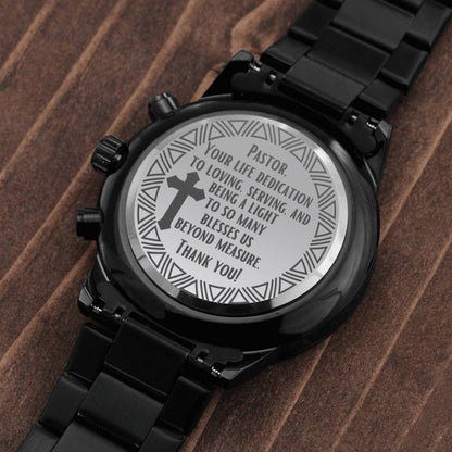 Pastor Life Dedication Appreciation Chronograph Watch