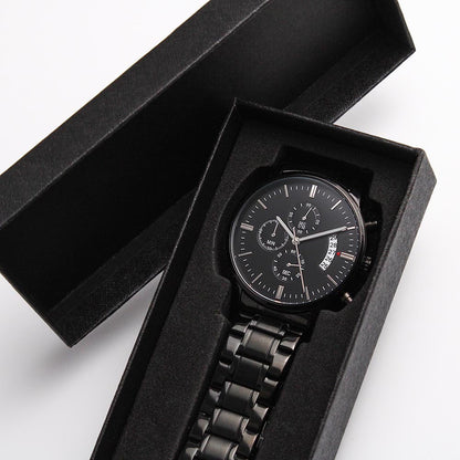 To Dad From Daughter Engraved Men's Chronograph Watch - Always Baby Girl