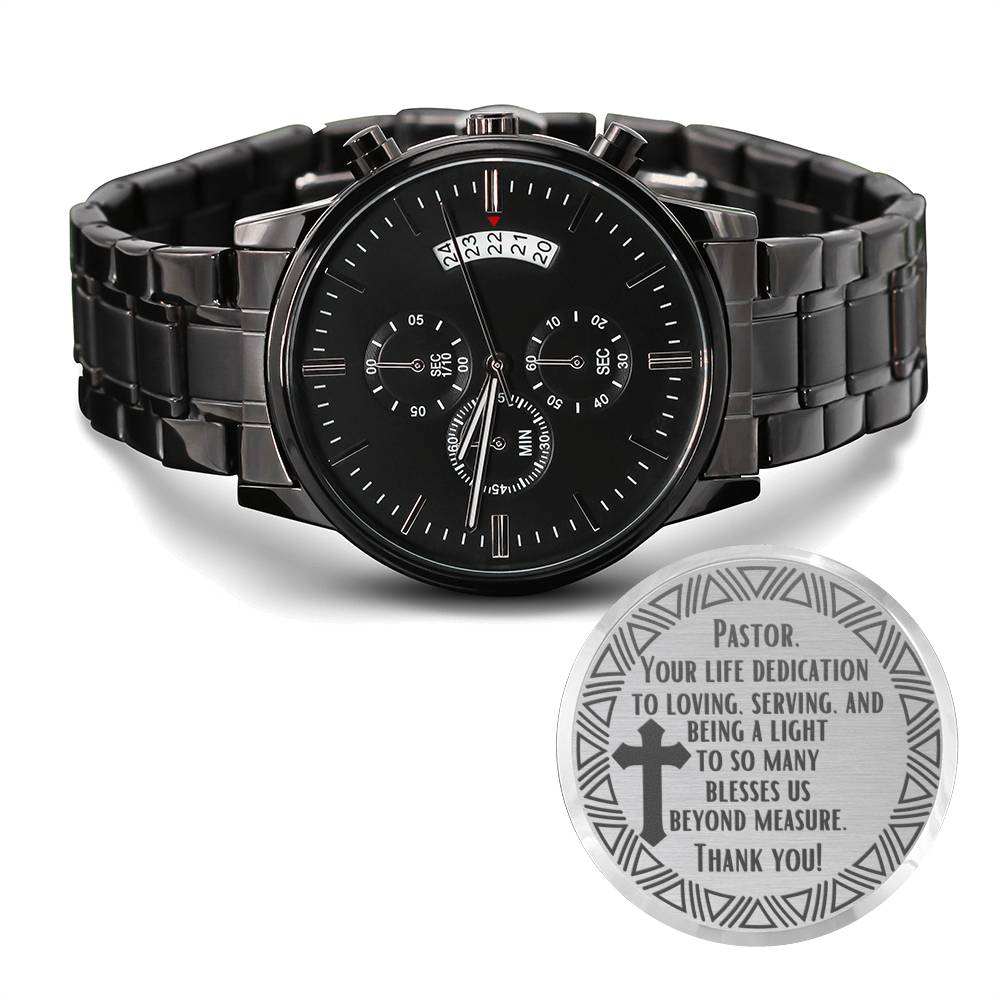 Pastor Life Dedication Appreciation Chronograph Watch