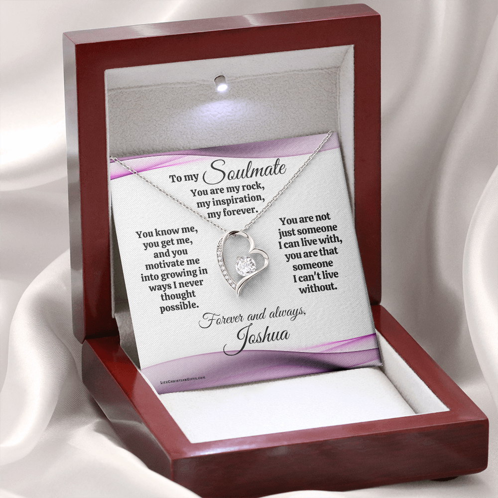 Personalized To My Soulmate Message Card And Forever Love Necklace